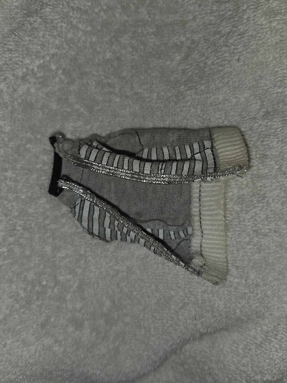 Deuce First Wave Mattel Doll Gray & White Knit Vest with Silver Trim